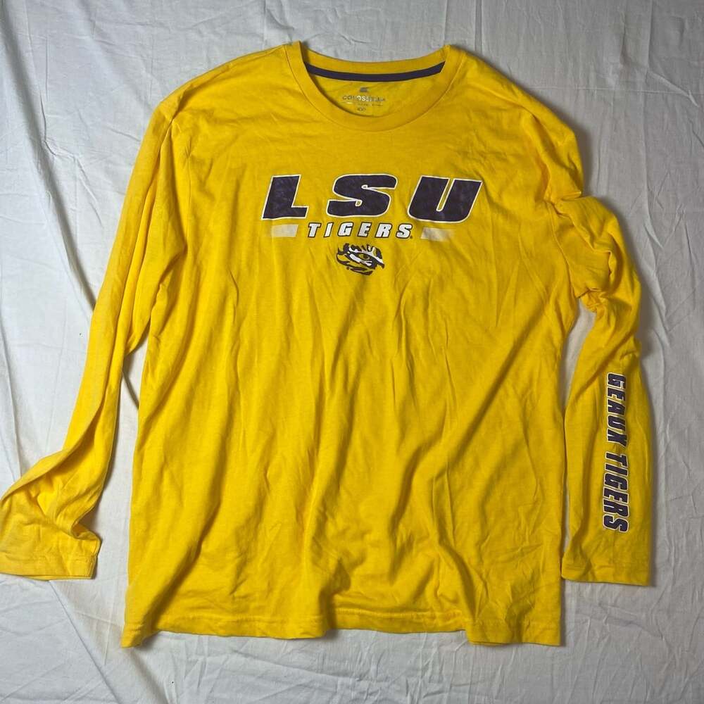 Colosseum Mens LSU Tigers Gold Long Sleeve Graphic T-Shirt XXL (1342)